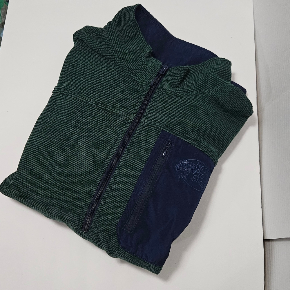 Men's Bass Pro Shops Big & Tall 1/4 Zip Funnel Neck Pullover - Hunter - 3XL -